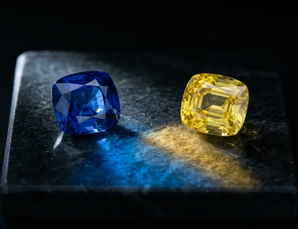 Neelam and pukhraj, blue and yellow sapphire