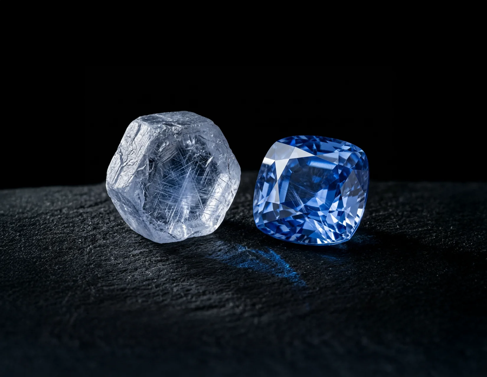 Heated and unheated Ceylon sapphires compared