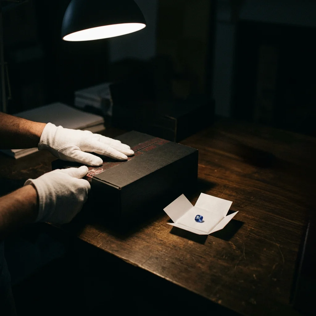 Discreet, secure, insured packaging for a fine stone