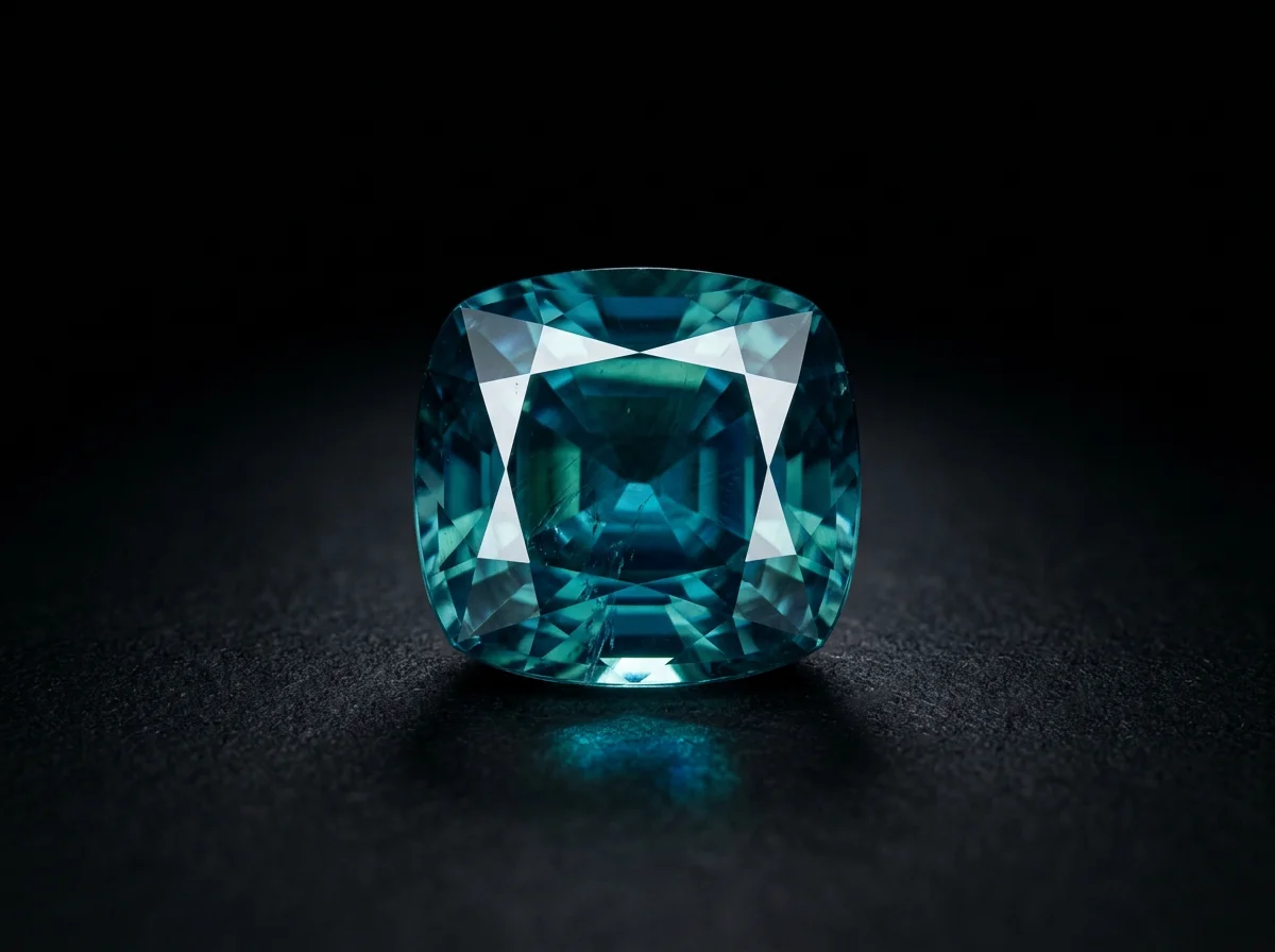 A teal Montana sapphire
